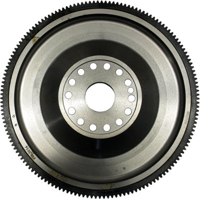 Metallic flywheel on a white background