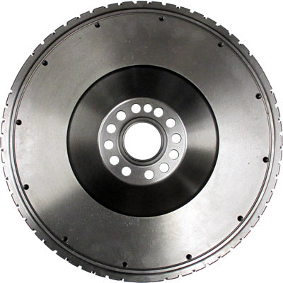 Metallic flywheel on a white background
