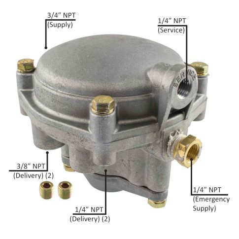 Elite Truck Parts RE6 Type Emergency Valve 2PSI | ETP-281865