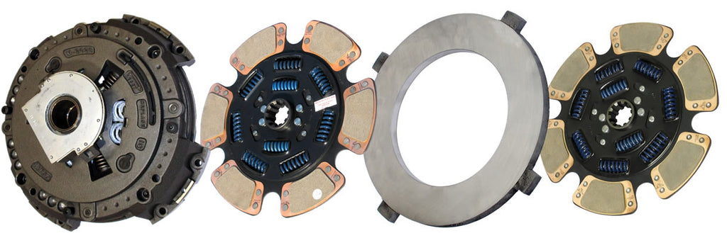 Clutch plates and springs set on a white background