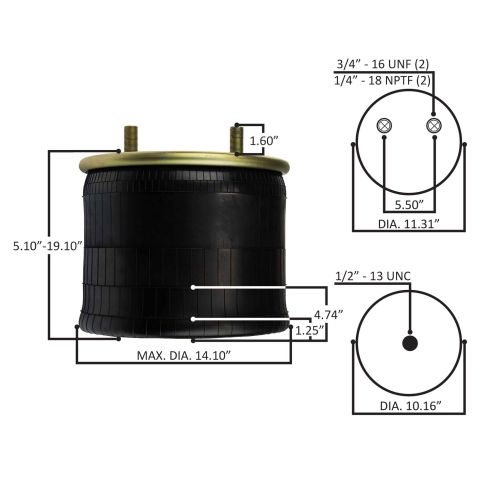 Elite Air Spring - Rolling Lobe - Hendrickson | ETP-8091