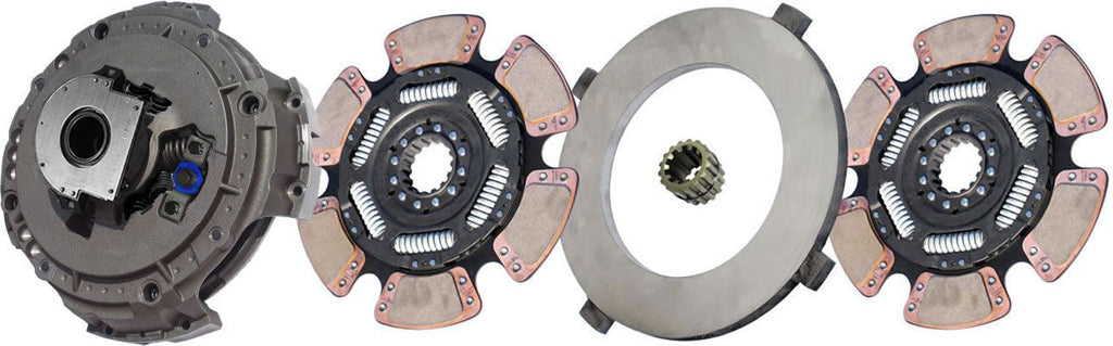 Clutch plates and clutch basket on a white background