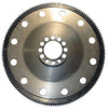 Metallic flywheel with teeth on a white background