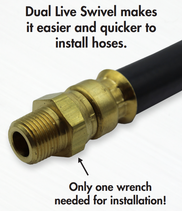 Elite 36" Air Brake Hose - 3/8" | 3/8" Dual Live Swive | ETP-3838DL36