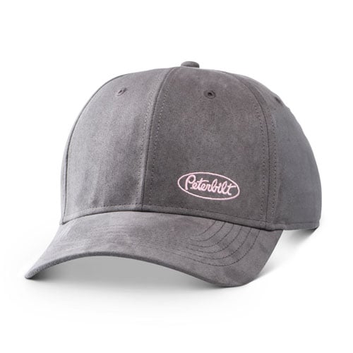 Official Peterbilt Merchandise Cap-Ladies Faux Suede Gray Pink Pb | 1433249-00