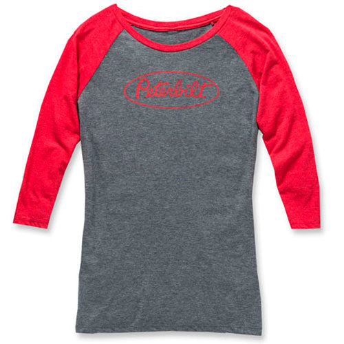 Official Peterbilt Merchandise T-Shirt-Ladies Raglan Red Pb ID: 1433369 ...