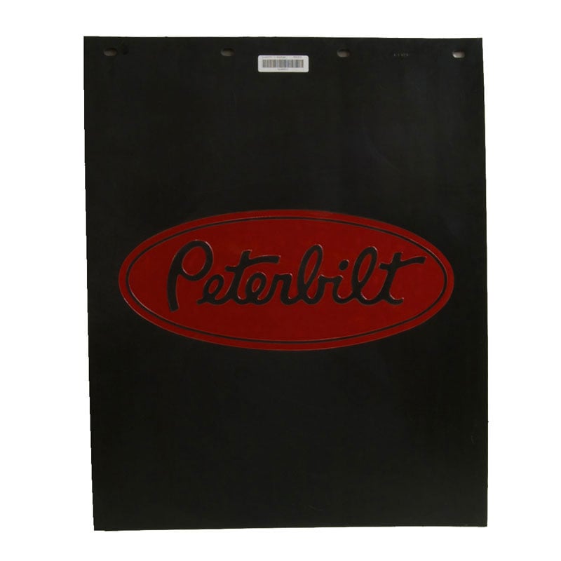 Peterbilt All-Makes Mudflap-Black 3/16 24 Red Pb | 24X30BPET-R