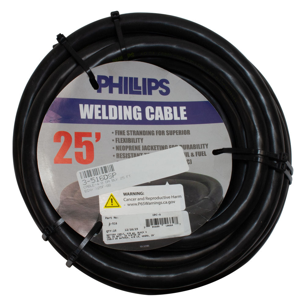 Phillips Industries Cable-4/0 Ga Black 25 Ft | 3-516DSP