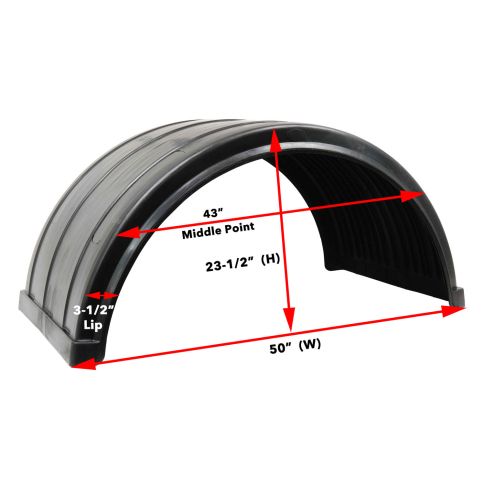 Elite Truck Parts Black Poly Fender Ribbed | ETP-031-05145