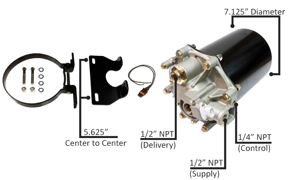 Elite Air Dryer AD-9 Assembly W/Bracket 12V | ETP-065225K