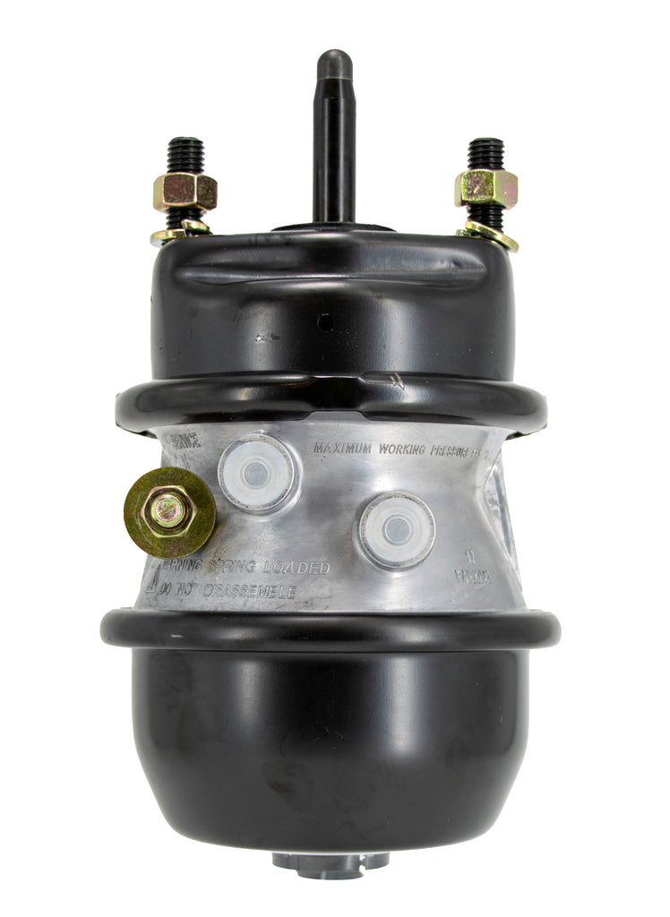 Mechanical component with black and silver design on a white background