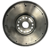 Metallic flywheel on a white background