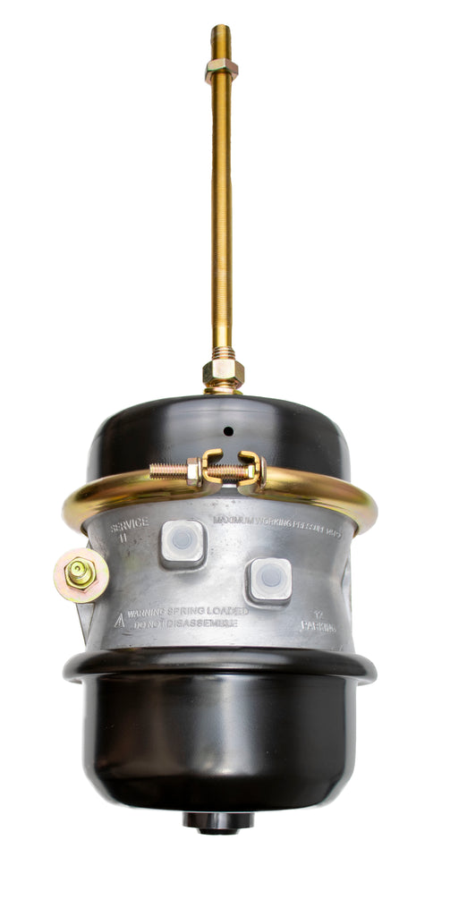 Mechanical component with brass accents on a white background