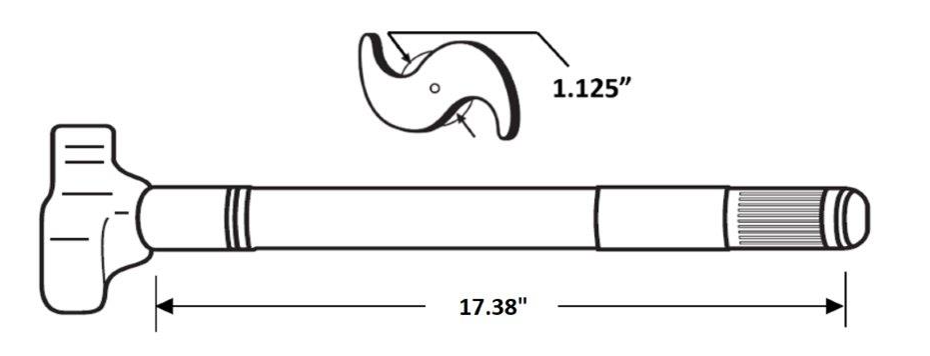Elite S-Cam Shaft - L/H Holland Short - 17.38" | ETP-51830002