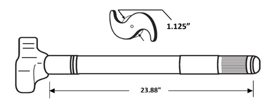 Elite S-Cam Shaft - L/H Holland Long - 23.88" | ETP-51830006