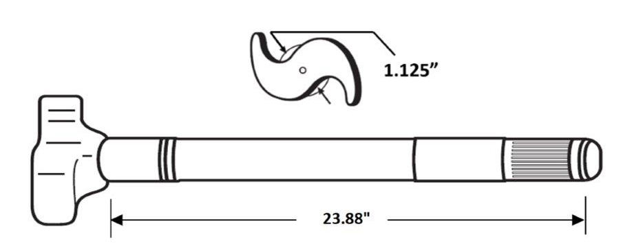 Elite S-Cam Shaft - R/H Holland Long - 23.88" | ETP-51830007