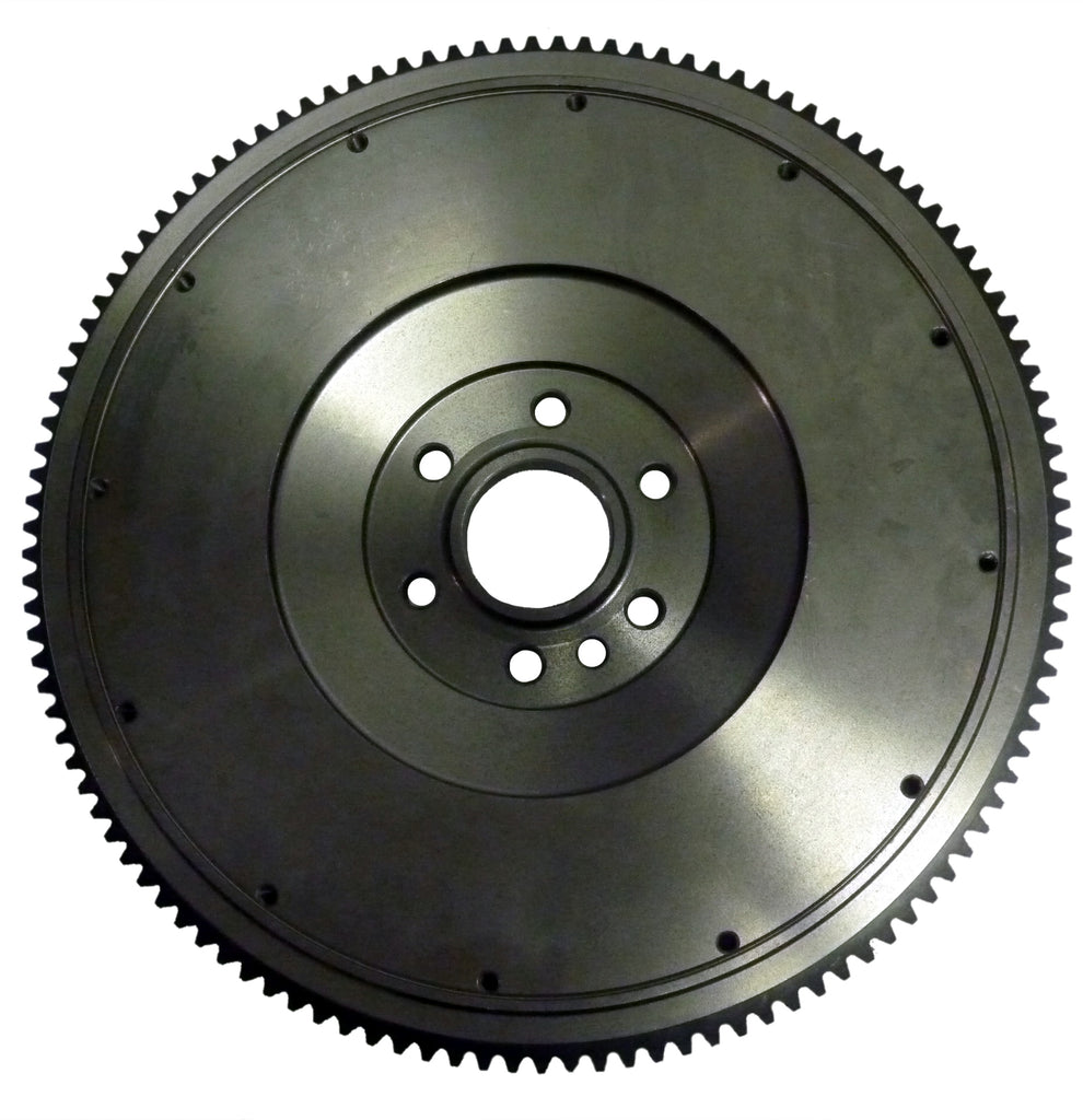 Metallic flywheel on a white background