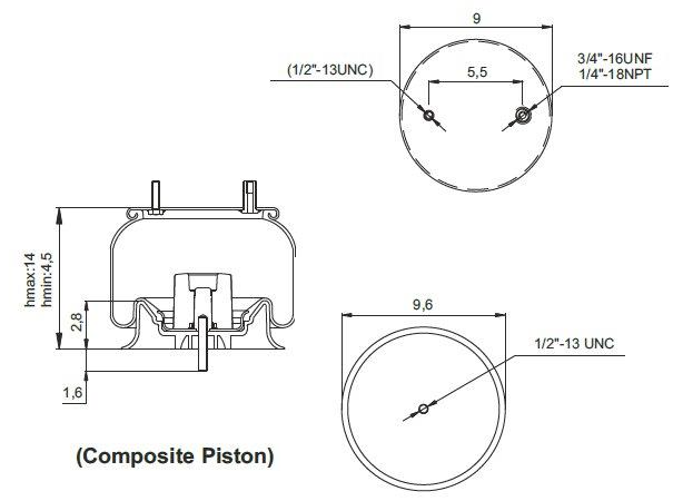 Elite Air Spring - Rolling Lobe - Neway / Holland | ETP-8204