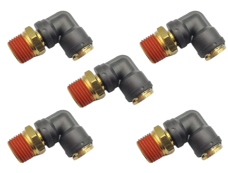 Elite Truck Parts 5 Pack 90 Degree. Male Swivel Elbow 1/2 X 1/2 | ETP-CPLSE-8D-5P