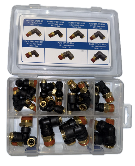 Elite Truck Parts 90 Degree. Male Swivel Elbow Kit | ETP-CPLSE-K1T
