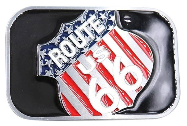 Elite Truck Parts Route 66 Sign Red Logo Belt Buckle | ETP-R66BB002