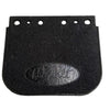 Black rubber mat with a brand logo on a white background