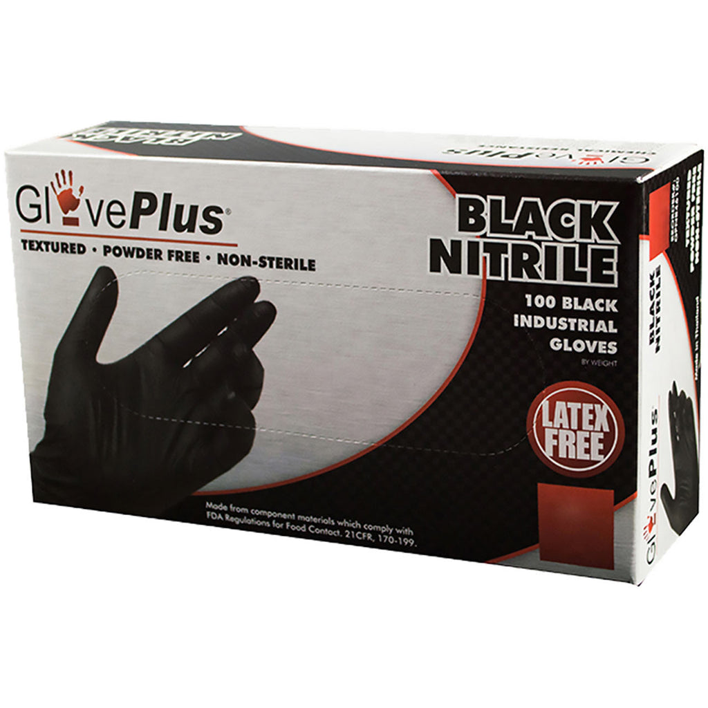 Ammex Heavy Duty Nitrile Gloves Black Large | GPNB46100